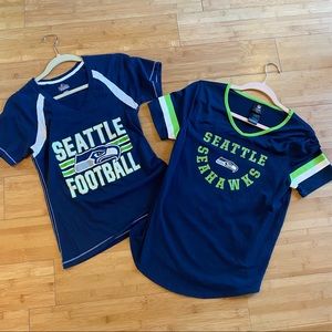 Seattle SeaHawks Women’s Jersey Glitter Short Sleeve Shirt Small or Girl’s XL